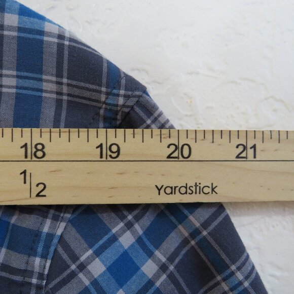 L.L.Bean* Men's Long Tab Sleeve Button Down Curved Hem Plaid Pocket Shirt~ LT - Picture 6 of 11